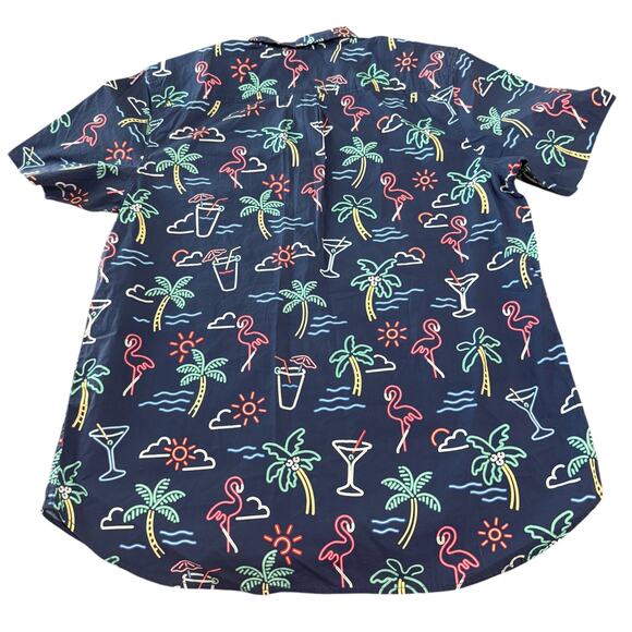 NWOT Chubbies Men Button Up Causal FLAW Size XL Popover Friday Shirt Neon Light - Picture 4 of 8